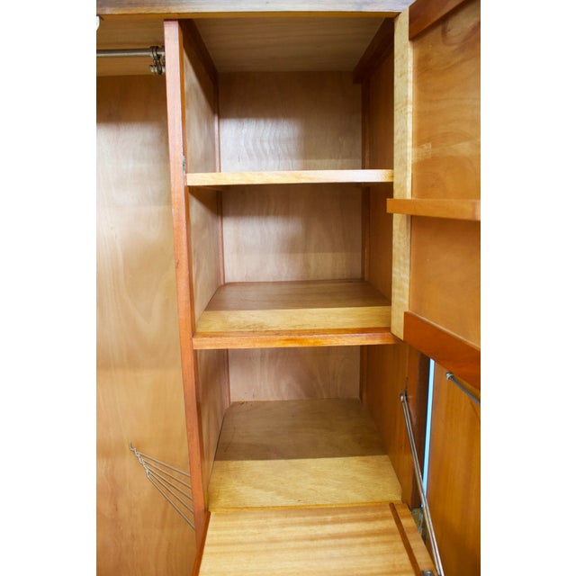 Vintage Art Deco Burr Dark Walnut Compactum Wardrobe, 1950s For Sale - Image 9 of 12