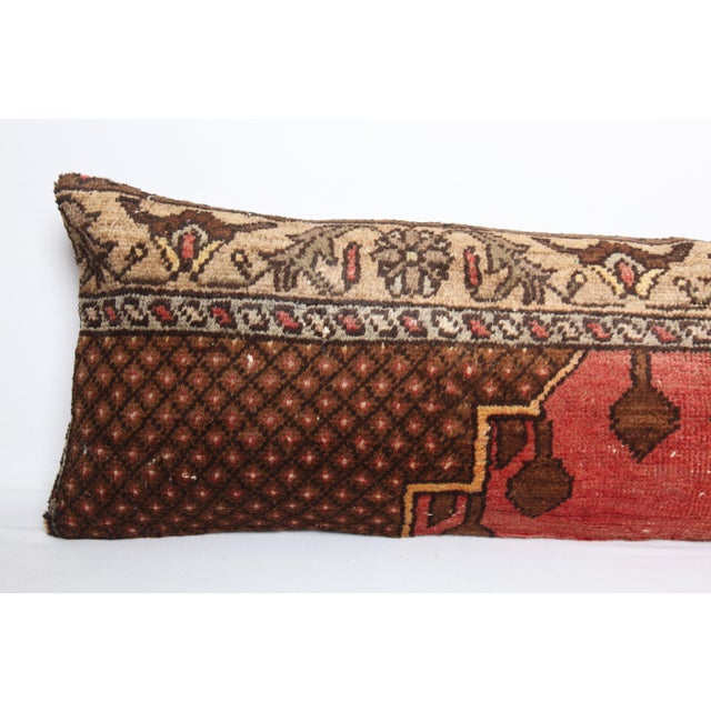 Mid 20th Century - Authentic Tribal Carpet Rug Lumbar Pillow Cover, Handmade -14'' X 47'' For Sale - Image 5 of 12