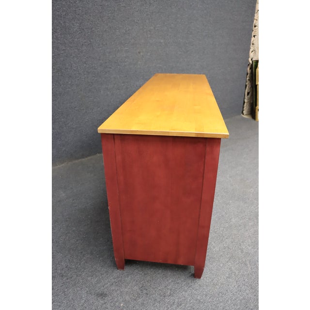 Ethan Allen “Country Colors” Painted Dresser With Maple Top For Sale - Image 10 of 14