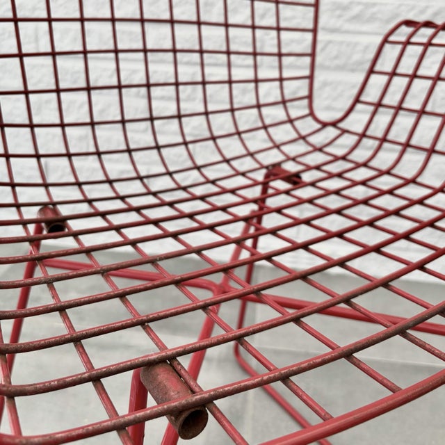 Mid-Century Modern Red Painted Steel Wire Chair, Sweden, 1960s For Sale - Image 11 of 12