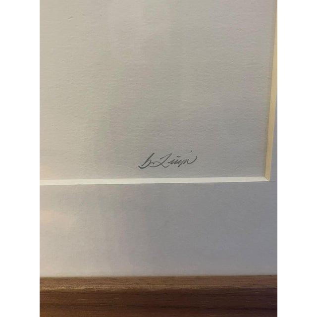 Vintage Original Signed Tiger Print in Wood Frame For Sale - Image 4 of 7