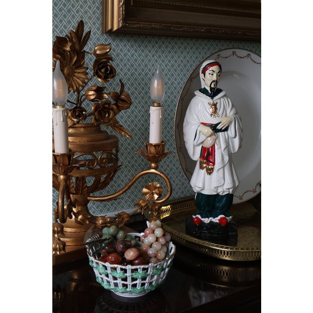 Vintage Holland Mold Chinoiserie Emperor Figurine, Signed Mozelle For Sale - Image 16 of 17