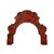 This mirror is finshed in a red faux turtle, with a more ornate top of the frame. Two rings in the back of the mirror...