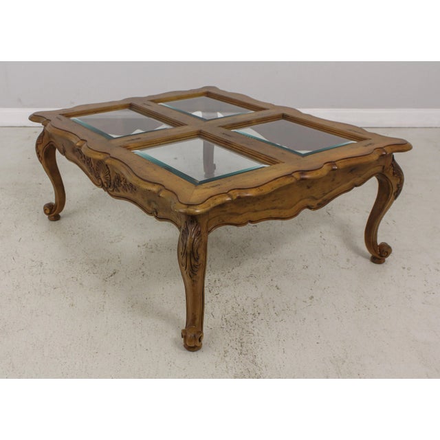 Century Country French Glass Top Coffee Table For Sale - Image 13 of 13