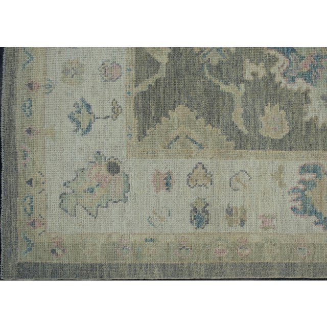 Turkish Oushak Rug 5'1" x 7'1" #17935 For Sale - Image 4 of 8