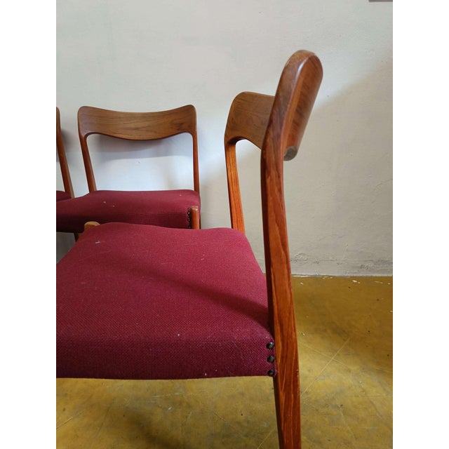 Wood Danish Chairs by Henning Kjærnulf, 1950s, Set of 4 For Sale - Image 7 of 8