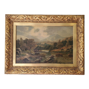 19th Century Landscape Oil Painting of River Scene by George Dawson