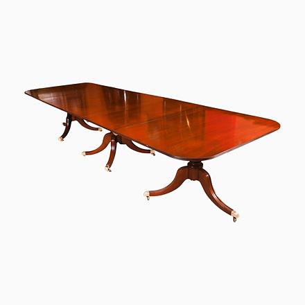 Antique Regency Revival Triple Pillar Dining Table Whytock & Reid 20th Century, 1890s For Sale - Image 17 of 17