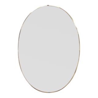 1950s Mid Century Modern Large Oval Mirror For Sale