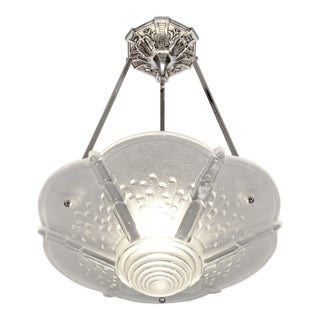 French Art Deco Pendant Light by Muller Freres 1930s For Sale