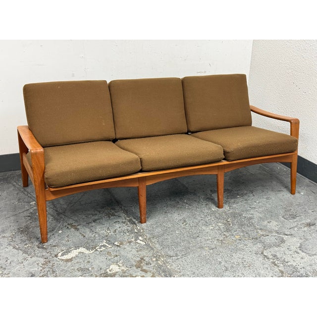 Mid-Century Modern Komfort Danish Three Seat Sofa, Circa 1960's For Sale - Image 3 of 12