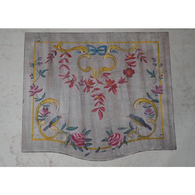 French Style Hand Painted Nightstand For Sale In Philadelphia - Image 6 of 12