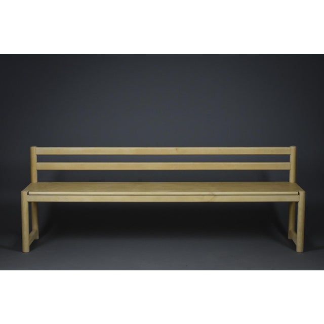 Midcentury Modern Scandinavian School Bench in Birchwood, 1970s For Sale - Image 10 of 12
