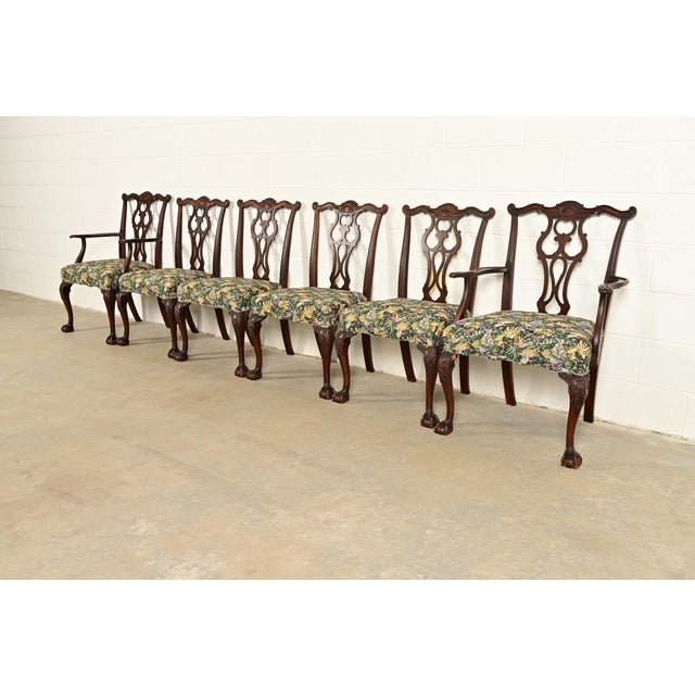Romweber Antique Chippendale Carved Mahogany Dining Chairs, Set of Six For Sale - Image 14 of 14