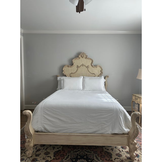 1990s French Design Queen Size Bed Frame For Sale - Image 4 of 6