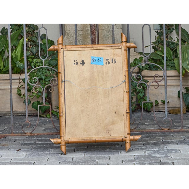 French Faux Bamboo Wall Mirror with Projecting Corners, circa 1900 For Sale - Image 11 of 12