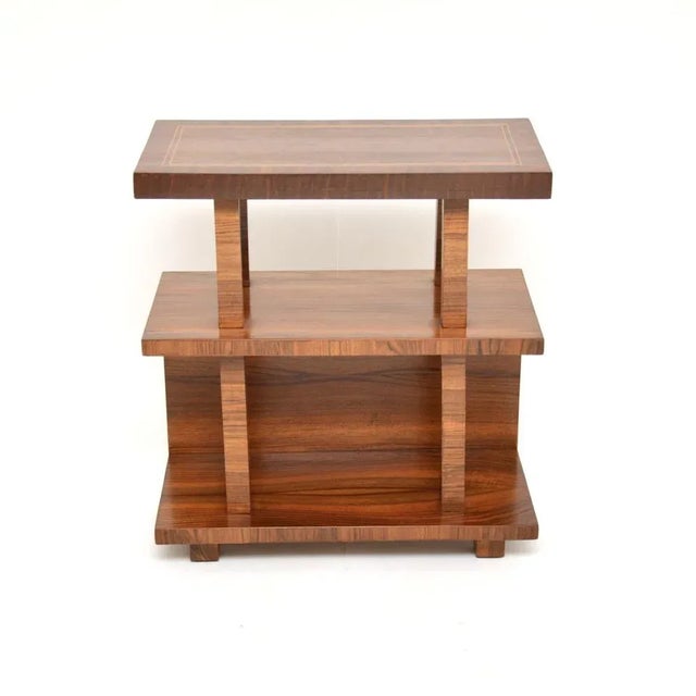 Art Deco Figured Walnut Side Table, 1930 For Sale - Image 12 of 12