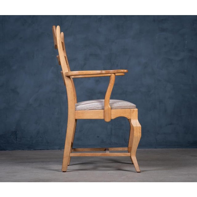 Mid-Century Modern Razorblade Armchair in Oak by Henning Kjærnulf, 1960s For Sale - Image 9 of 11