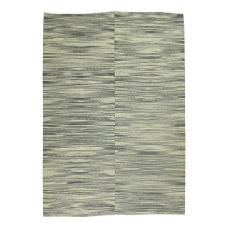Gray Modernist Retro Deco Kilim For Sale
