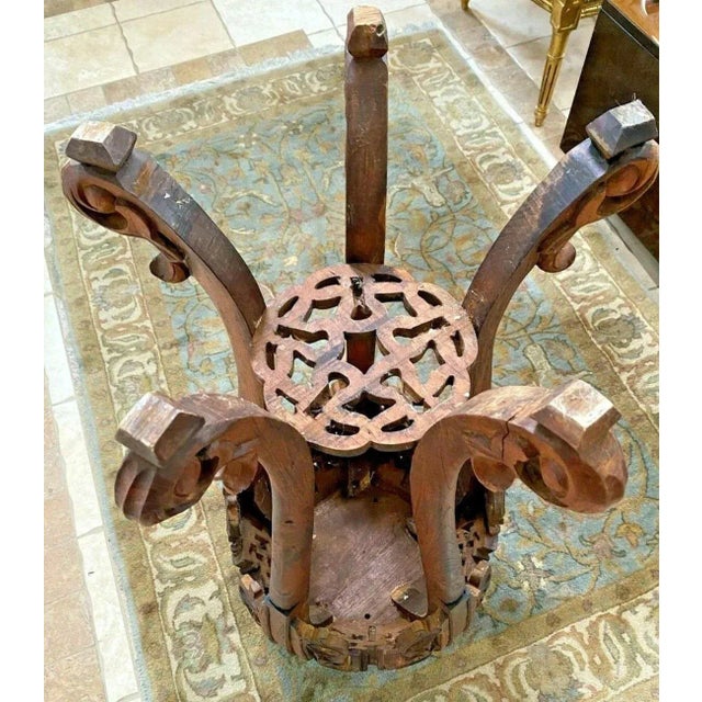 Gorgeous, Antique Hardwood Carved Stand. 33" Tall X 16" Deep X 16" wide. “Very Good structural condition, Original Patina....