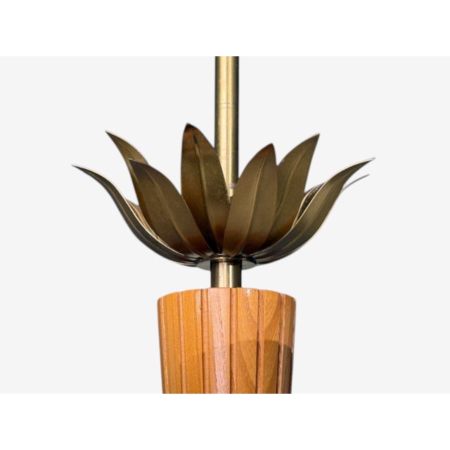 Asea, Chandelier, Brass, Elm, Fabric, Sweden, Sweden, 1947 For Sale - Image 13 of 14