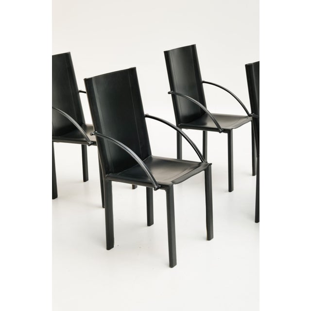 Armchairs by Carlo Bartoli for Matteo Grassi, 1980s, Set of 4 For Sale - Image 12 of 14