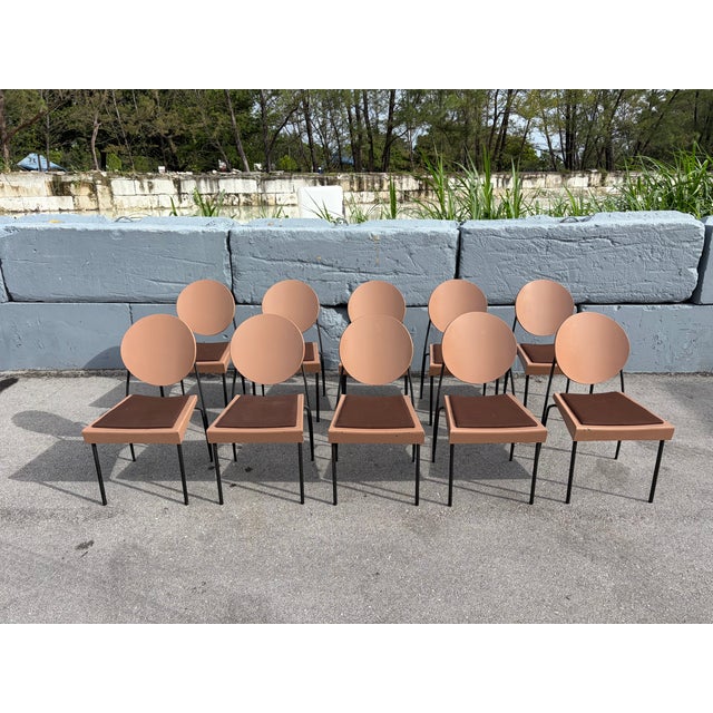 Brown Set of Ten Attributed to Dakota Jackson Vik-Ter Dining Chairs For Sale - Image 8 of 18