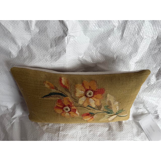 19th Century Aubusson Floral Decorative Pillow For Sale In Los Angeles - Image 6 of 7