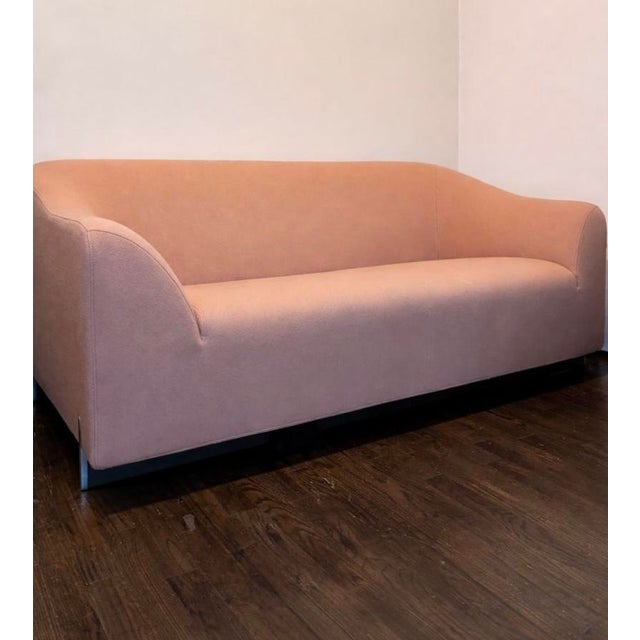 Two seat Ligne Roset sofa in perfect condition. Subtle blush colored wool.