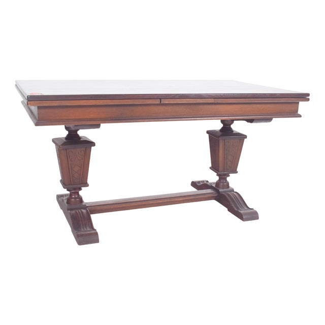 Portuguese Rectangular Extendable Dining Table, 1930 For Sale