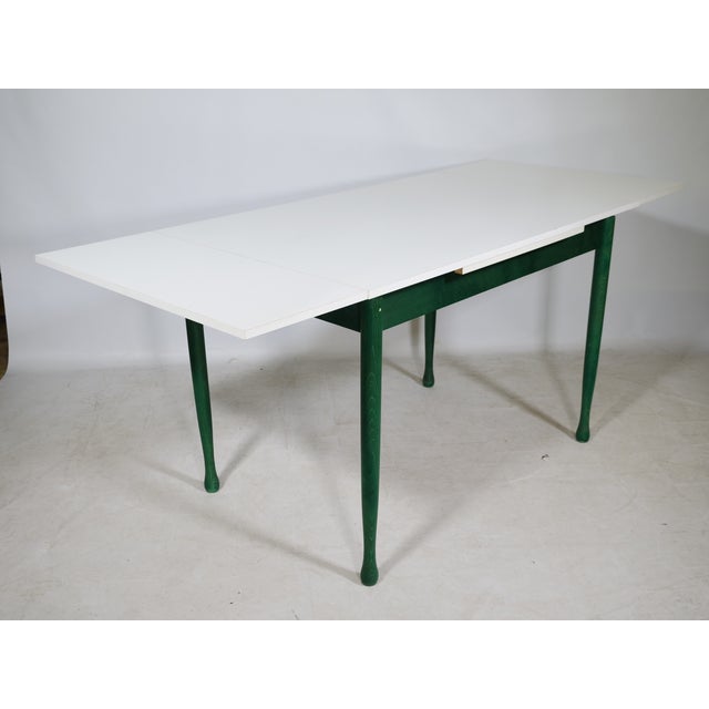 Green Vintage Extendable Italian Dining Table, 1970s For Sale - Image 8 of 14