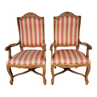 Vintage French Style Wingback Chairs- Set of 2 For Sale