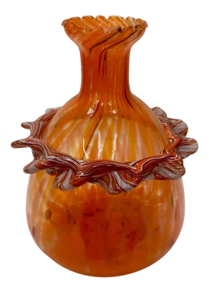 Vintage Murano Glass Orange Vase