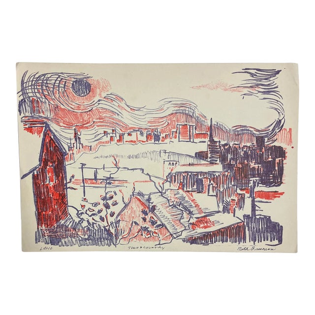 1970s Ruth Freeman Town and Country Lithograph For Sale