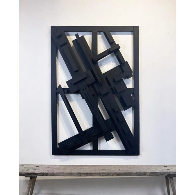 Skyline 31 by Jordan Tabachnik, 2024 This striking piece features a unique mix of media, incorporating scavenged scrap...