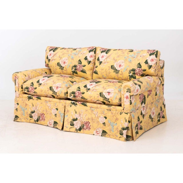 Yellow Yellow Floral Pattern Upholstered Sleeper Sofa For Sale - Image 8 of 14