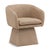 Upholstered in a richly textured basketweave polyester performance fabric, this chair features a gently curved barrel...