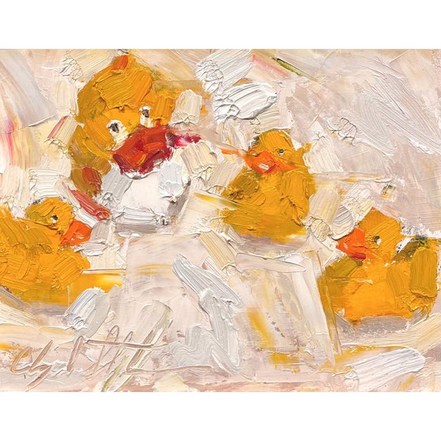 Family Meeting by Clyde Steadman | Oil Painting of abstract figures in warm colors. For Sale