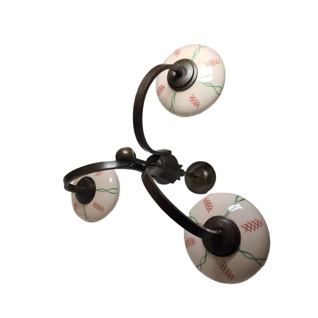 Art Deco Glass Chandelier, Poland, 1930s For Sale - Image 16 of 18
