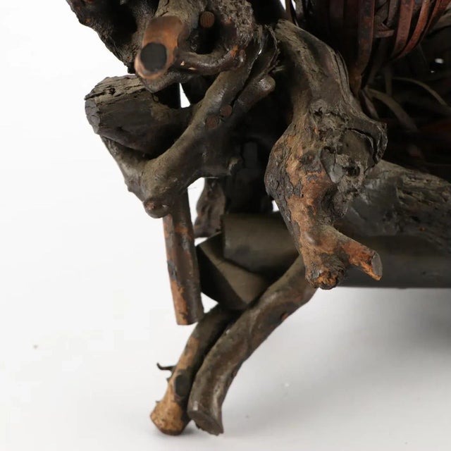 Meiji Japanese Bamboo Basket Hyotan Double Gourd Ikebana Flower Vase Antique Vintage Not Signed For Sale - Image 15 of 18