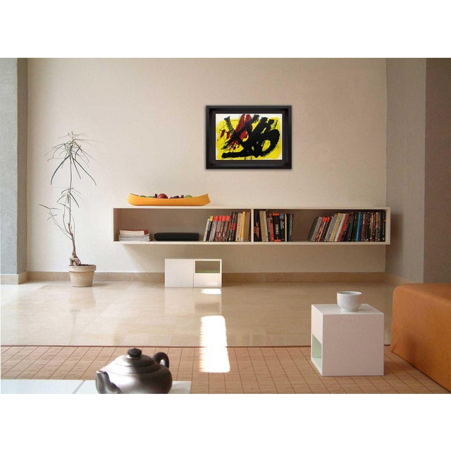 Original Antoni Tapies Double Color Lithograph. 1973. Size: 48.8 x 33.5cm. Frame Size: 24 3/4 x 18 3/4in. This is a double...