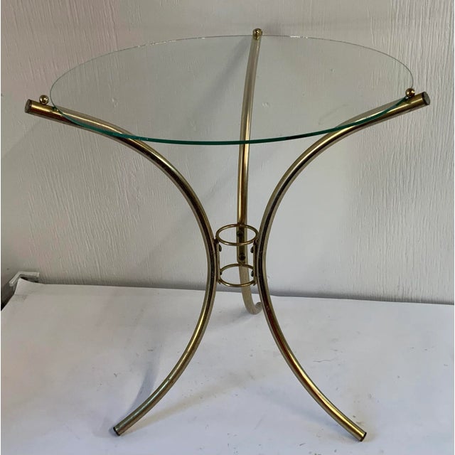 Mid Century Metal Base With Glass Top For Sale - Image 4 of 10