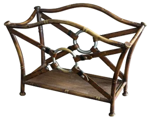 Magazine Rack in the Style of Jacques Adnet, Mid 20th Century