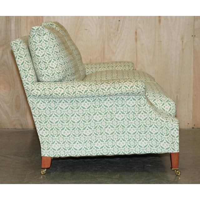 Ticking Fabric Sofa with Feather Fill Cushions from Howard & Sons Ltd For Sale - Image 15 of 18
