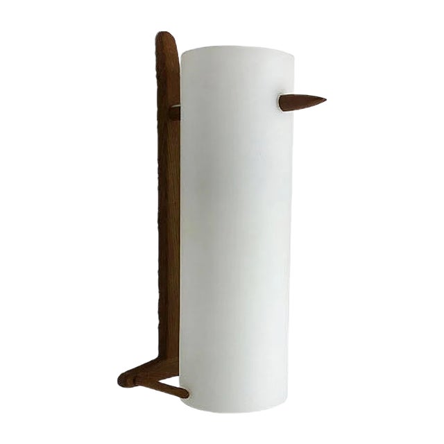 Teak and Glass Wall Sconce by Uno & Östen Kristiansson for Luxus, 1960s For Sale