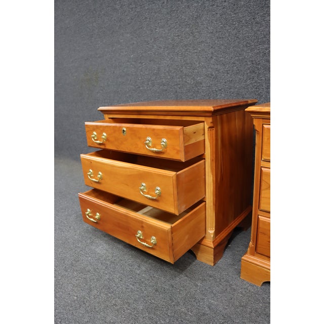 Pair of Harden Cherry Three Drawer Nightstands For Sale - Image 10 of 16