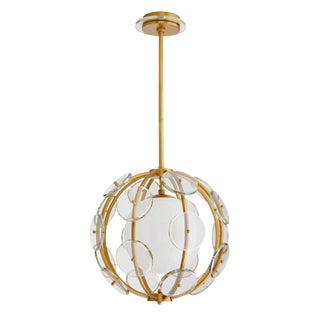 Arteriors Modern Antique Brass Finished Geometric Westport Pendant Light For Sale
