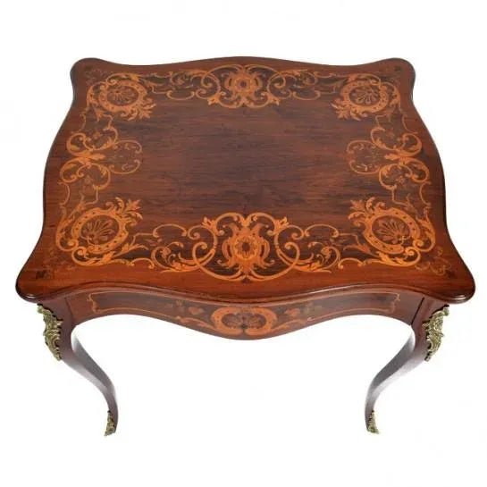 Antique French Table With Marquetry and Ormolu Mounts For Sale - Image 13 of 13