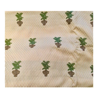 Yellow & Cream Upholstery Fabric 2.2 Yards For Sale
