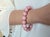 Natural Rose Rhodochrosite Stretch Beaded Bracelet With Pink Matrix, 9" Long For Sale - Image 9 of 9